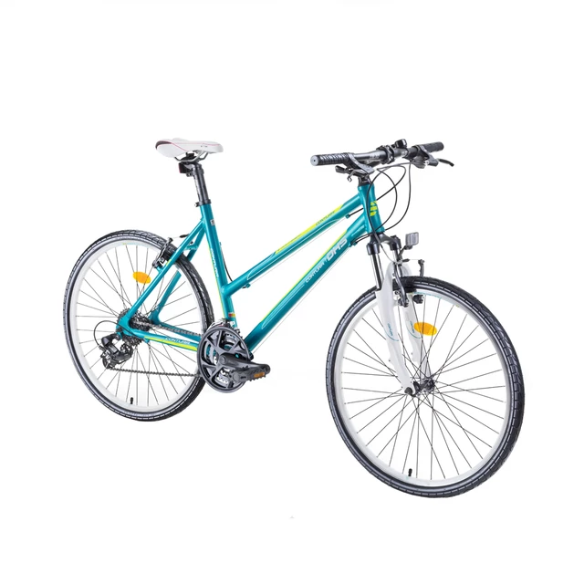 Dámské crossové kolo DHS Contura 2666 26" - model 2016 - White-Orange - Smarald-Green