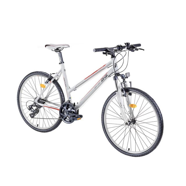 Női cross kerékpár DHS Contura 2666 26" - modell 2016 - fehér-narancssárga, 19,5" - fehér-narancssárga