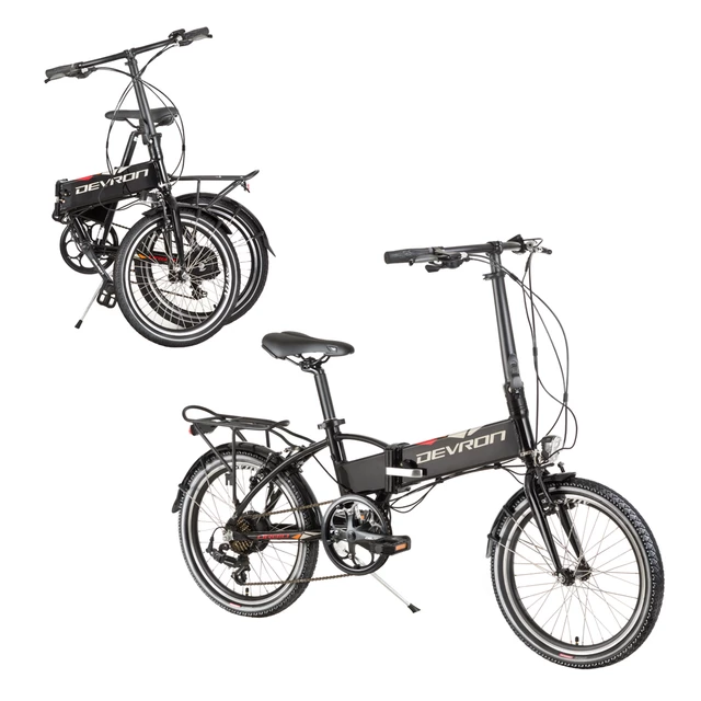 Folding E-Bike Devron 20124 20” – 2017 - Black - Black