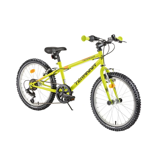 Rower dla dzieci DHS Teranna 2021 20" - model 2018 - Czarny - Jasnozielony
