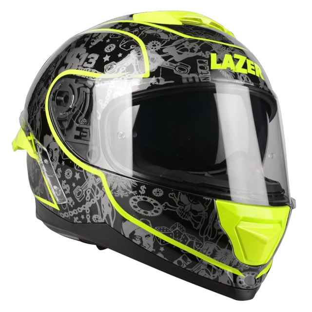 Moto přilba Lazer Rafale SR - $13 Original (Black-Yellow Fluo)