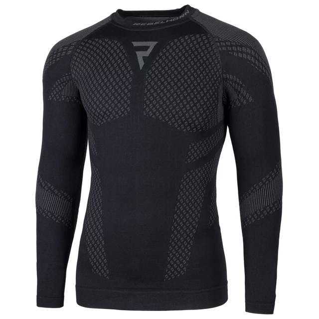 Thermal Motorcycle Shirt Rebelhorn Active II Long Sleeve - Black-Grey - Black-Grey