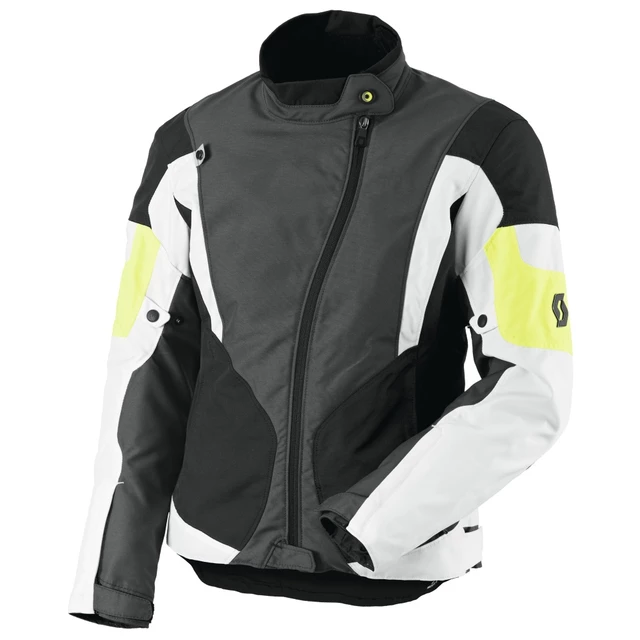 Women's Motorcycle Jacket Scott Technit DP - Black-Blue - Grey-Yellow