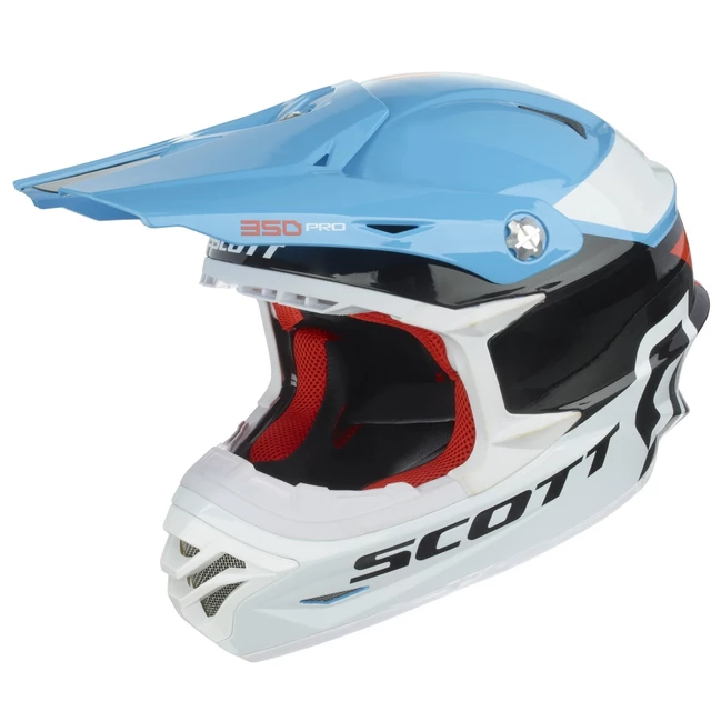 Motocross Helmet Scott 350 Pro Race - Black-Green - Blue-Orange