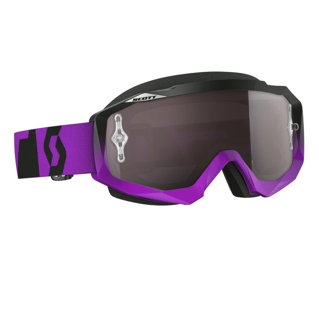 Motorradbrille Scott Hustle MXVI - Oxide Lila-Schwarz-Silber Chrome