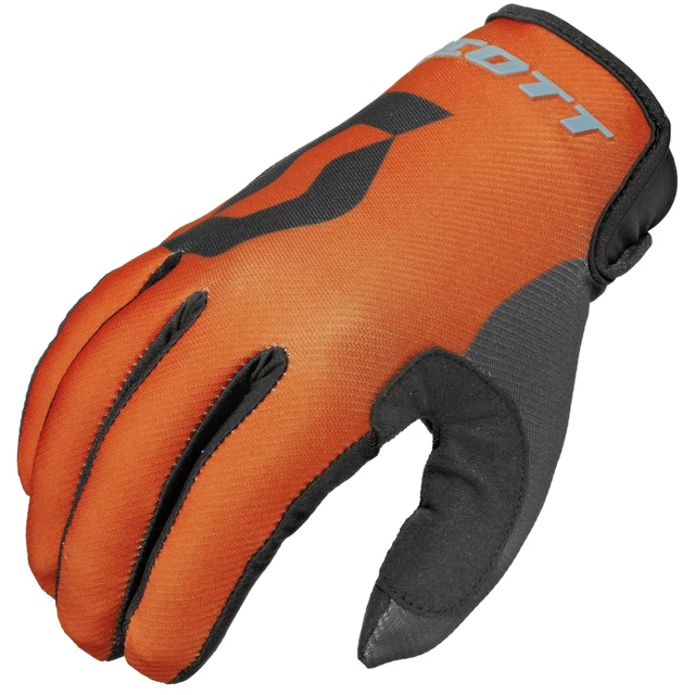 Motocross Gloves Scott 350 Track MXVI - Black-Green - Blue-Orange
