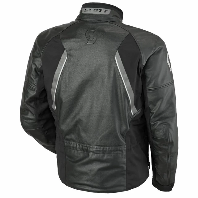 Kožená moto bunda SCOTT Tourance Leather DP - čierna