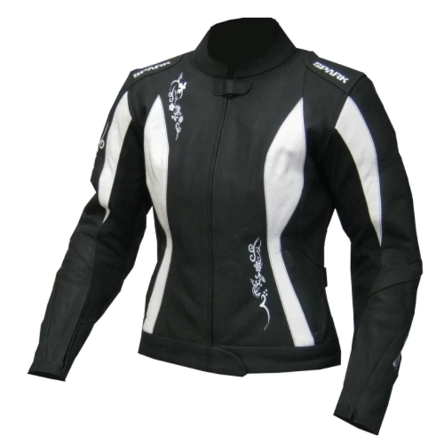 Women’s Motorcycle Jacket SPARK Jane - Black-White - Black-White