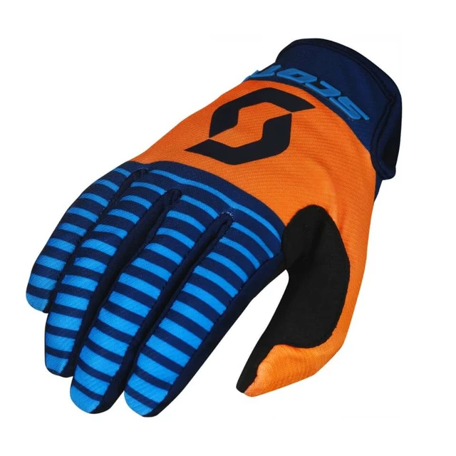 Moto Gloves SCOTT 350 Track MXVII - Black-White, XXL - Blue-Orange