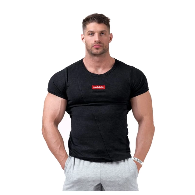 Men’s T-Shirt Nebbia Red Label Muscle Back 172 - Black - Black