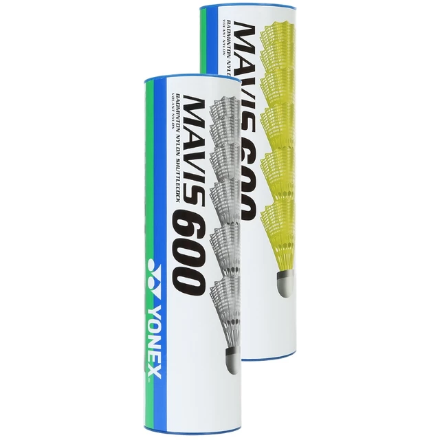 Badminton Shuttlecocks Yonex Mavis 600 - white shuttlecock - blue stripe