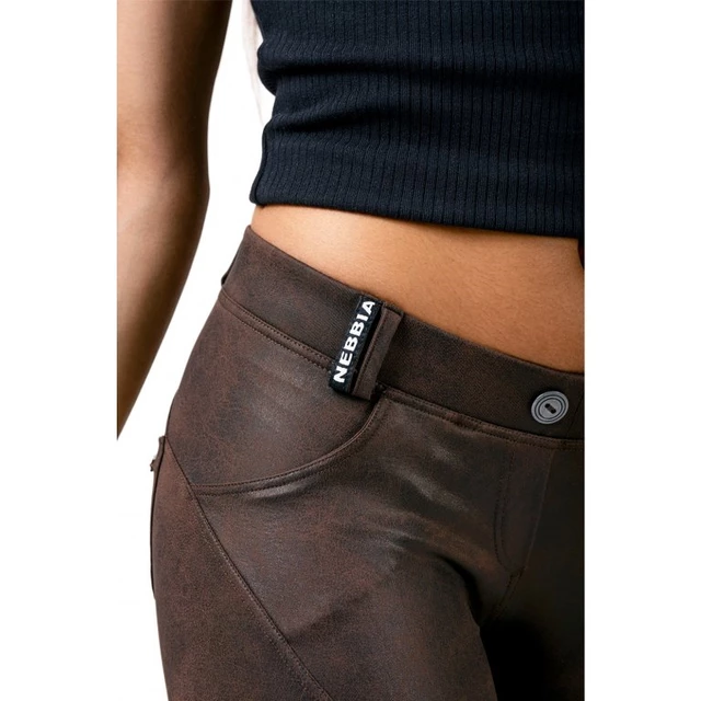 Nebbia Leather Look Bubble Butt 538 Damen Leggings - Brown