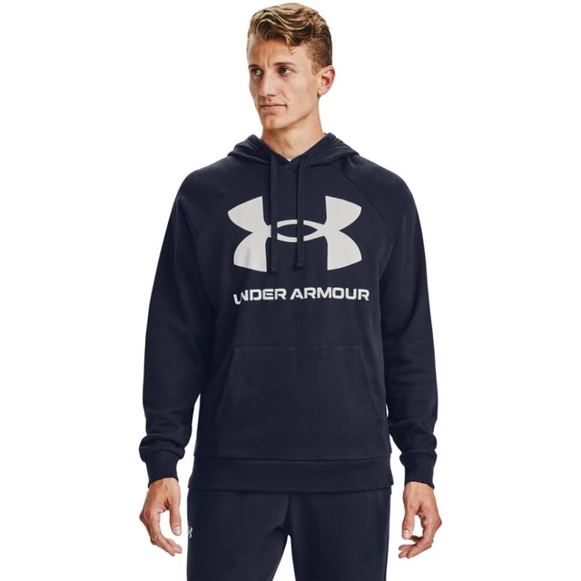 Men’s Hoodie Under Armour Rival Fleece Big Logo HD - Brilliant Blue - Midnight Navy