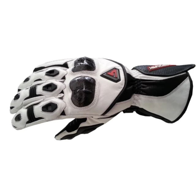 Leather moto gloves Spark Elite - White - White