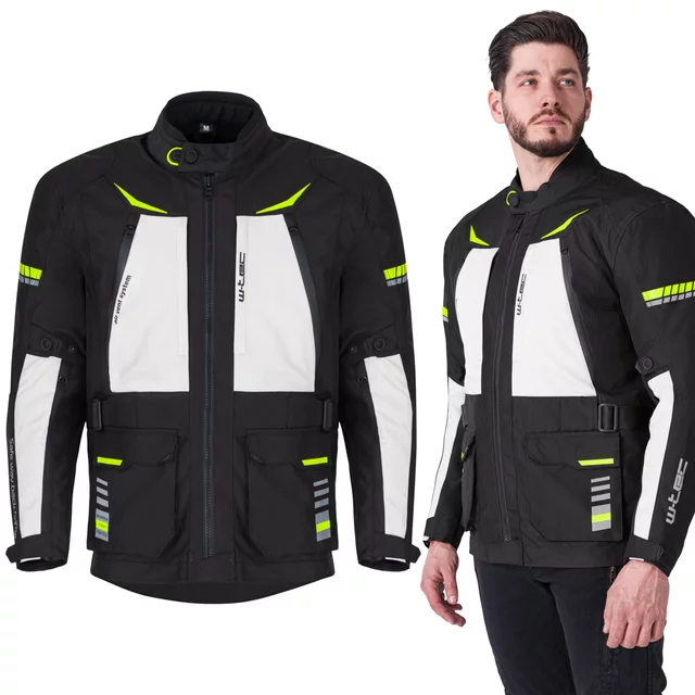 Moto bunda W-TEC Warao - černá-fluo - černá-fluo