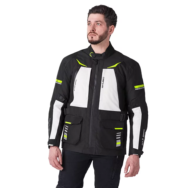 Moto bunda W-TEC Warao - černá-fluo