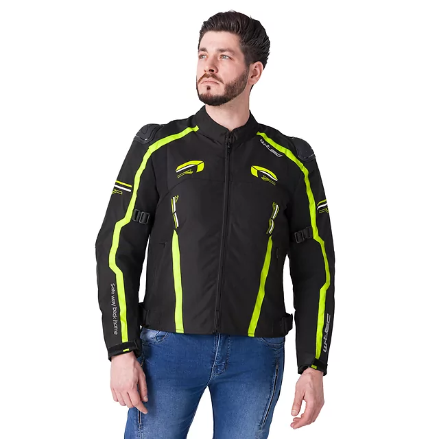 Moto bunda W-TEC Tonkawo - černá-fluo