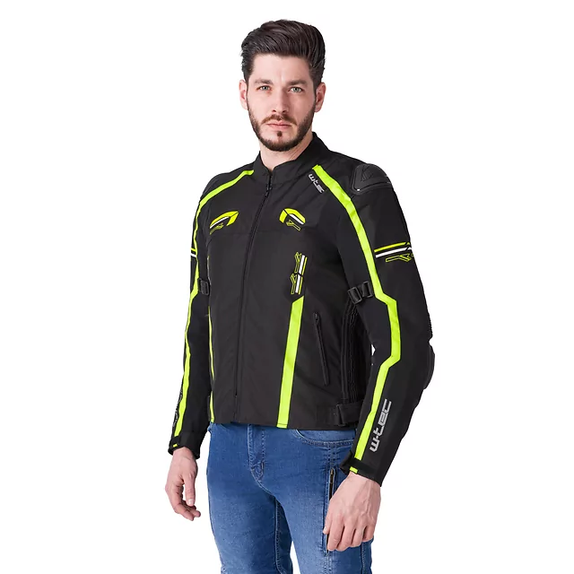 Moto bunda W-TEC Tonkawo - černá-fluo