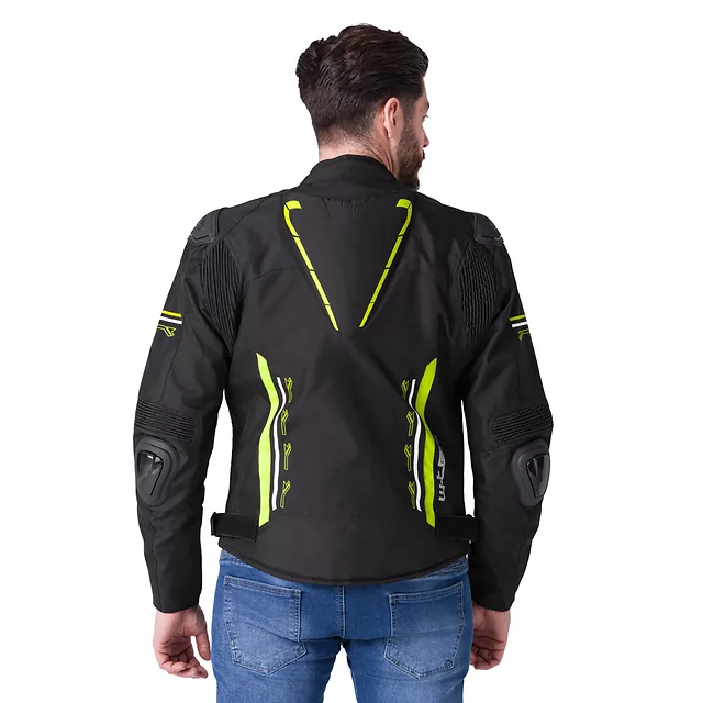 Moto bunda W-TEC Tonkawo - černá-fluo