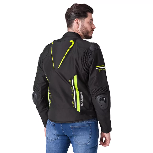 Moto bunda W-TEC Tonkawo - černá-fluo