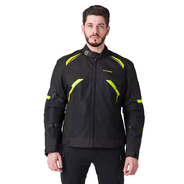 Letní moto bunda W-TEC Timuco - černá-fluo