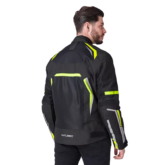 Letní moto bunda W-TEC Timuco - černá-fluo