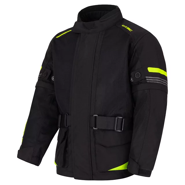 Dětská rostoucí moto bunda W-TEC Pinapoco - černá-fluo
