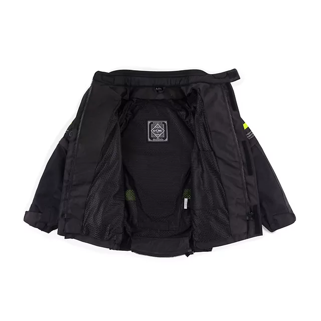 Dětská rostoucí moto bunda W-TEC Pinapoco - černá-fluo