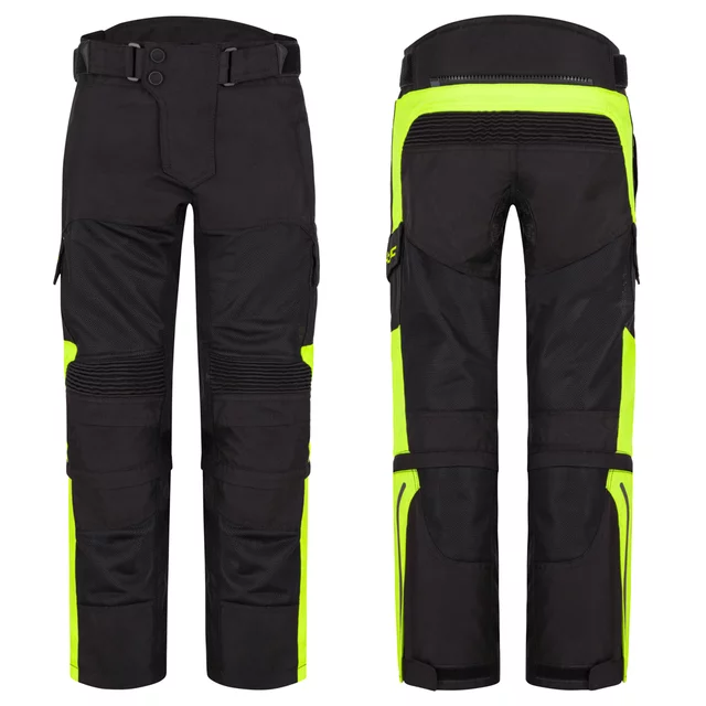 Dětské rostoucí moto kalhoty W-TEC Pinapoco - černá-fluo - černá-fluo