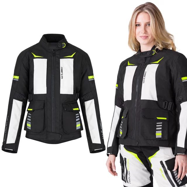 Dámská moto bunda W-TEC Warao Lady - černá-fluo