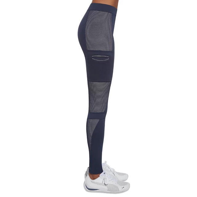 BAS BLACK Passion Damen Sport Leggins - weiß-blau