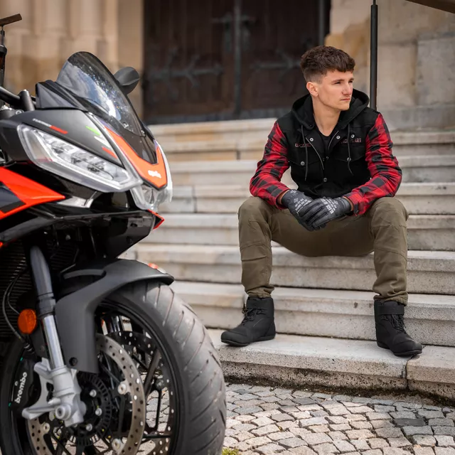 Motorcycle Jacket W-TEC Black Heart Radikaal - Red-Black