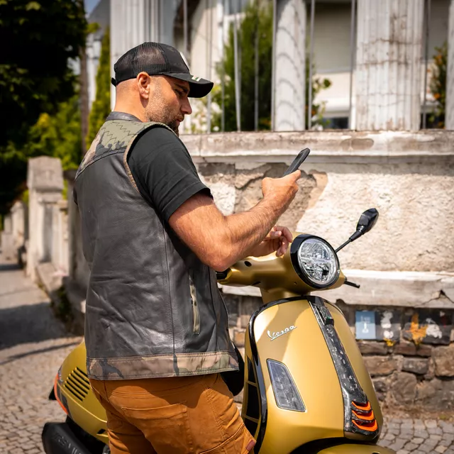 Moto vesta W-TEC Black Heart Regimento - tmavě šedá-kamufláž
