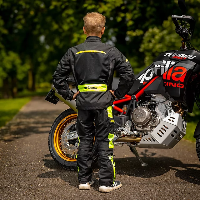 Dětská rostoucí moto bunda W-TEC Pinapoco - černá-fluo