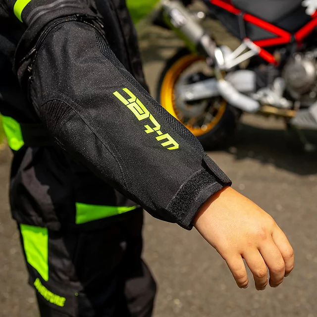 Dětská rostoucí moto bunda W-TEC Pinapoco - černá-fluo