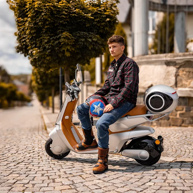 Košile W-TEC Black Heart Respector II - černá s modrým pruhem