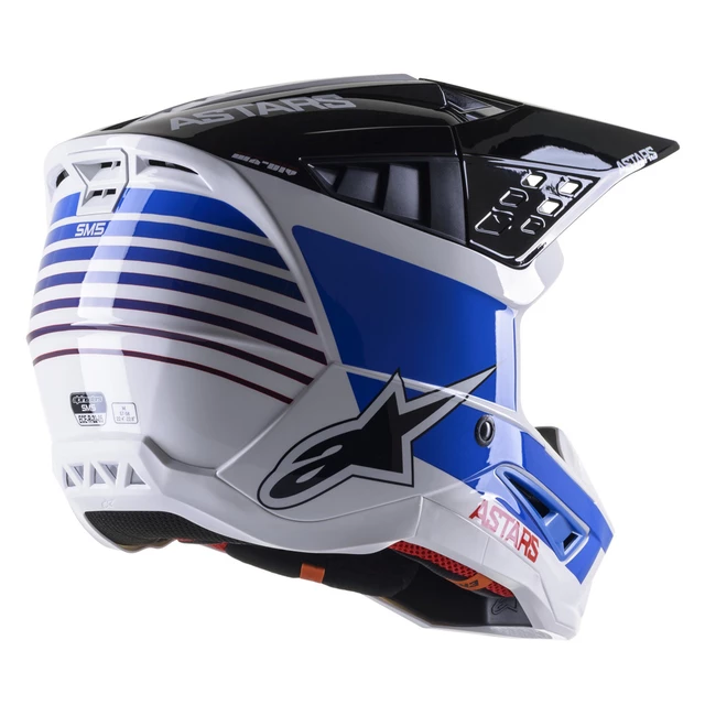 Motorcycle Helmet Alpinestars S-M5 Speed White/Dark Blue/Glossy Red 2022