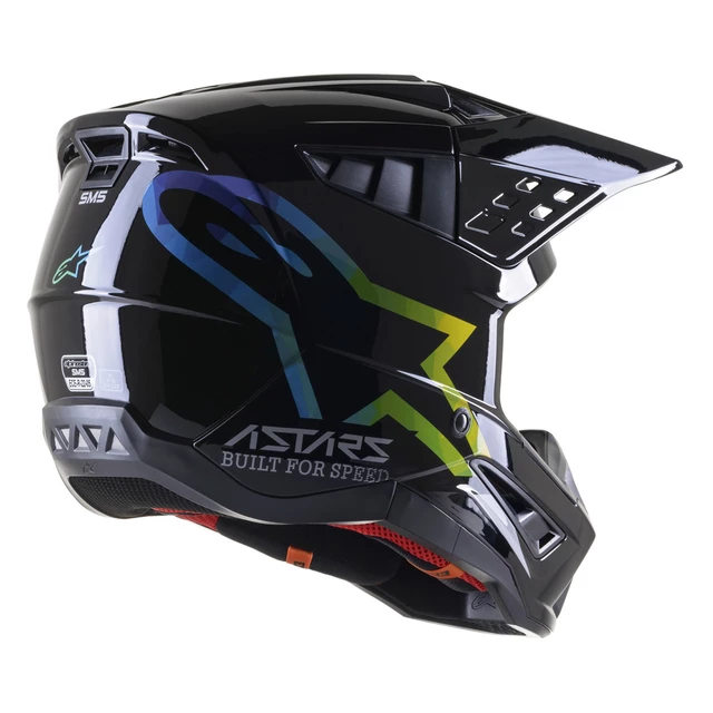 Moto přilba Alpinestars S-M5 Compass černá/stříbrná/barevná lesklá