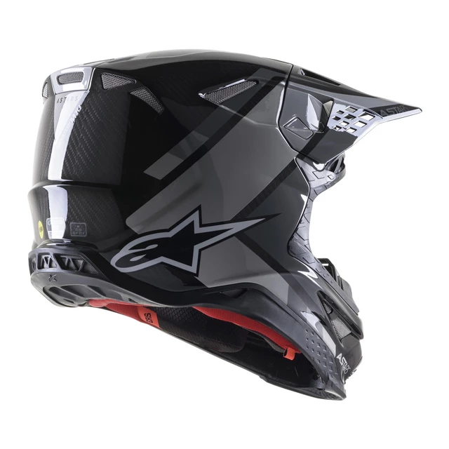 Moto prilba Alpinestars Supertech S-M10 Carbon Meta2 MIPS čierna/šedá lesklá