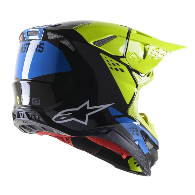 Motorcycle Helmet Alpinestars Supertech S-M8 Factory MIPS Black/Fluo Yellow/Blue Glossy 2022