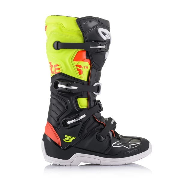 Motorcycle Boots Alpinestars Tech 5 Black/Fluo Red/Fluo Yellow