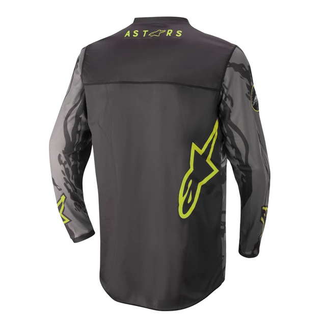 Motokrosový dres Alpinestars Racer Tactical čierna/šedá maskáčová/žltá fluo