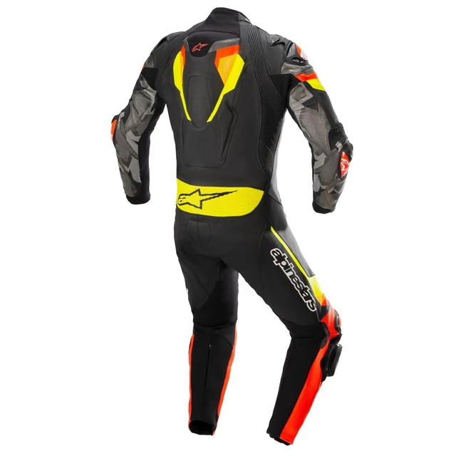 Jednodielna moto kombinéza Alpinestars Atem 4 čierna/červená fluo/žltá fluo