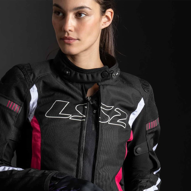 Women’s Motorcycle Jacket LS2 Gate Black Pink - Black/Pink