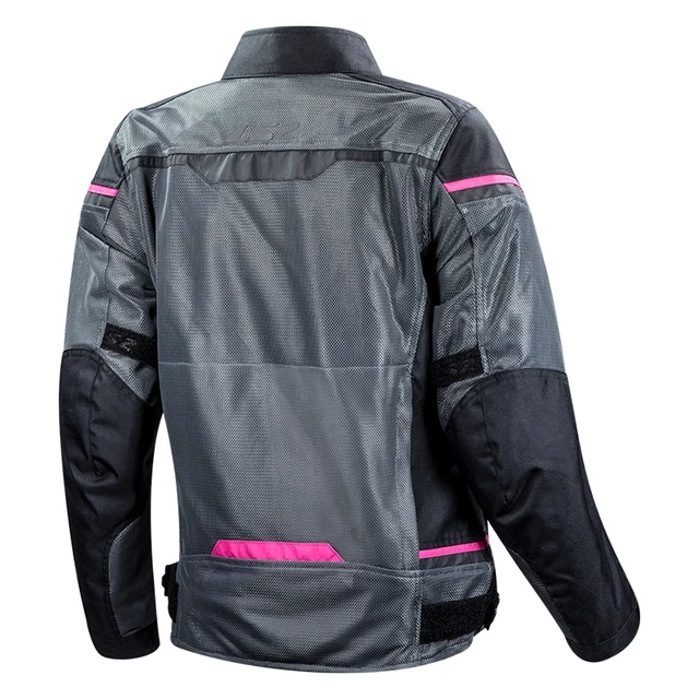Dámská moto bunda LS2 Riva Black Dark Grey Pink - černá/tmavě šedá/růžová