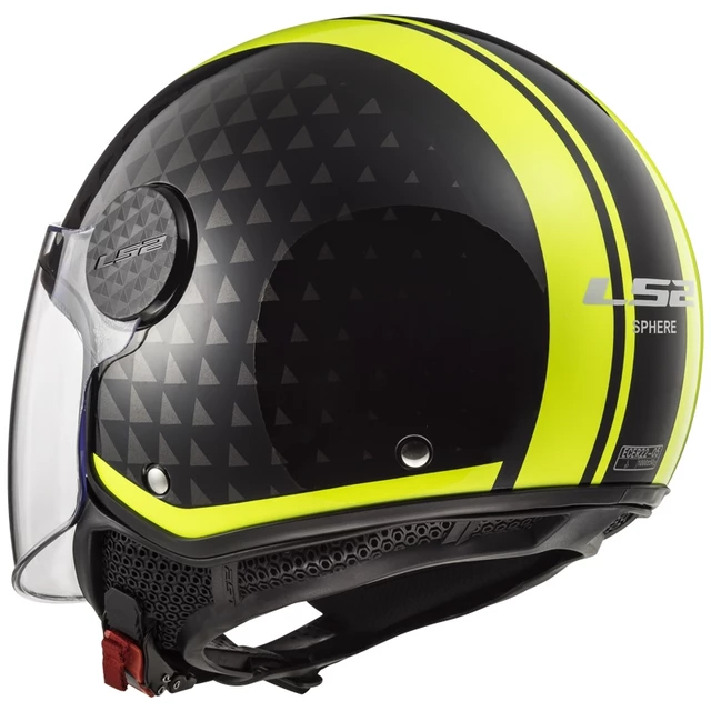 LS2 OF558 Sphere Lux Motorradhelm - Crush Black H-V Yellow