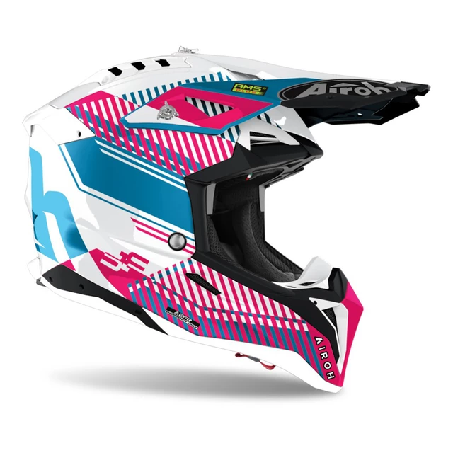 Motorcycle Helmet Airoh Aviator 3.0 Wave Pink/Chrome 2022