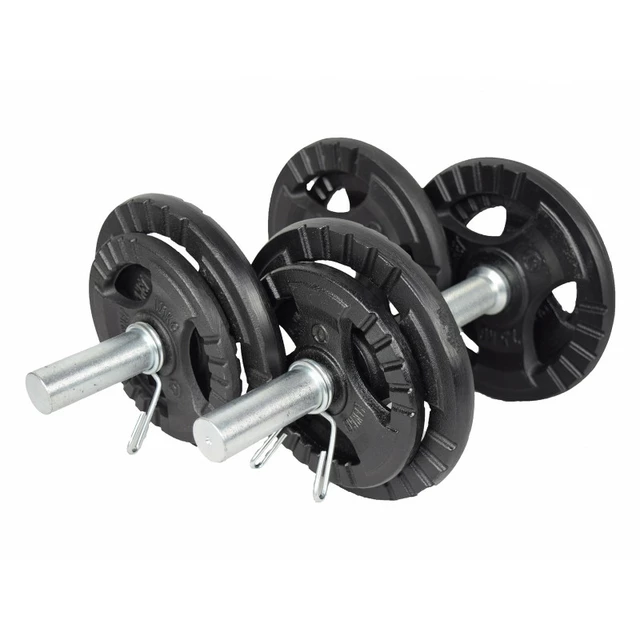 Jednoruční nakládací činkový set KAWMET 2x10 kg - 2.jakost