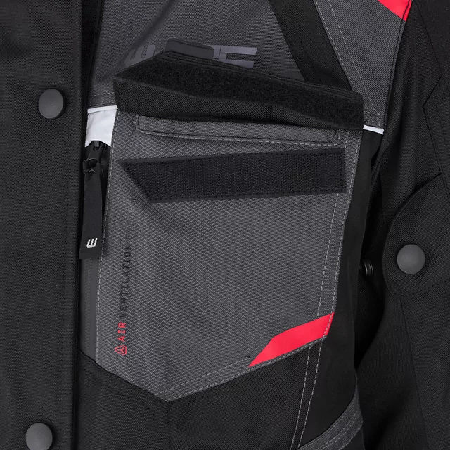 Dámská moto bunda W-TEC Radana - černo-šedo-červená