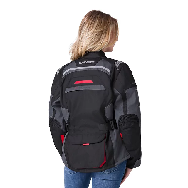 Dámská moto bunda W-TEC Radana - černo-šedo-červená